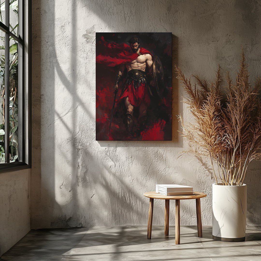 Immerse yourself in the dramatic prowess of the Crimson Warrior, a strikingly vivid portrayal of for Entrance