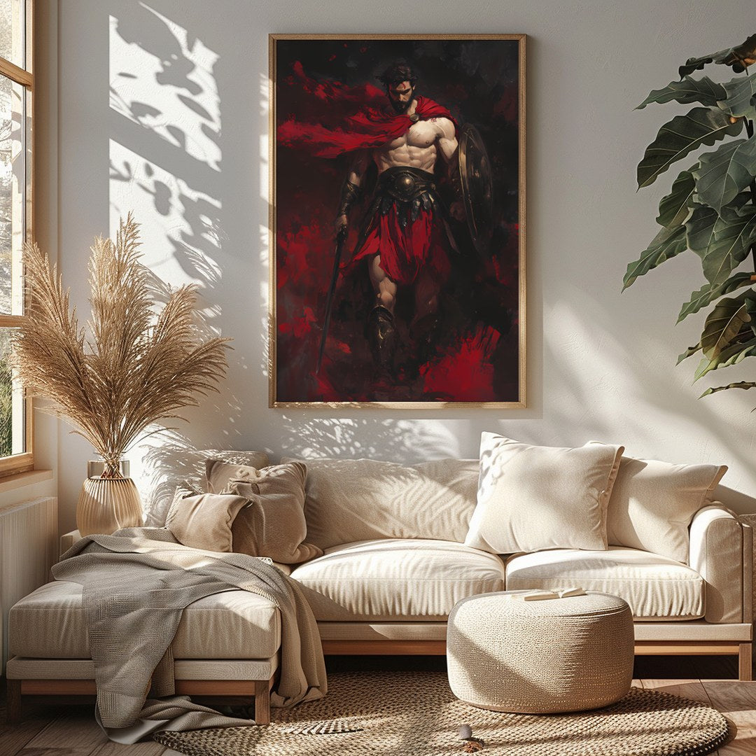 Immerse yourself in the dramatic prowess of the Crimson Warrior, a strikingly vivid portrayal of for Sitting Area