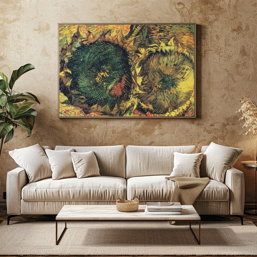 Immerse yourself in the vibrant world of Van Gogh with this captivating depiction of sunflowers. for Family Room