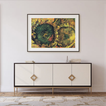 Immerse yourself in the vibrant world of Van Gogh with this captivating depiction of sunflowers. for Foyer