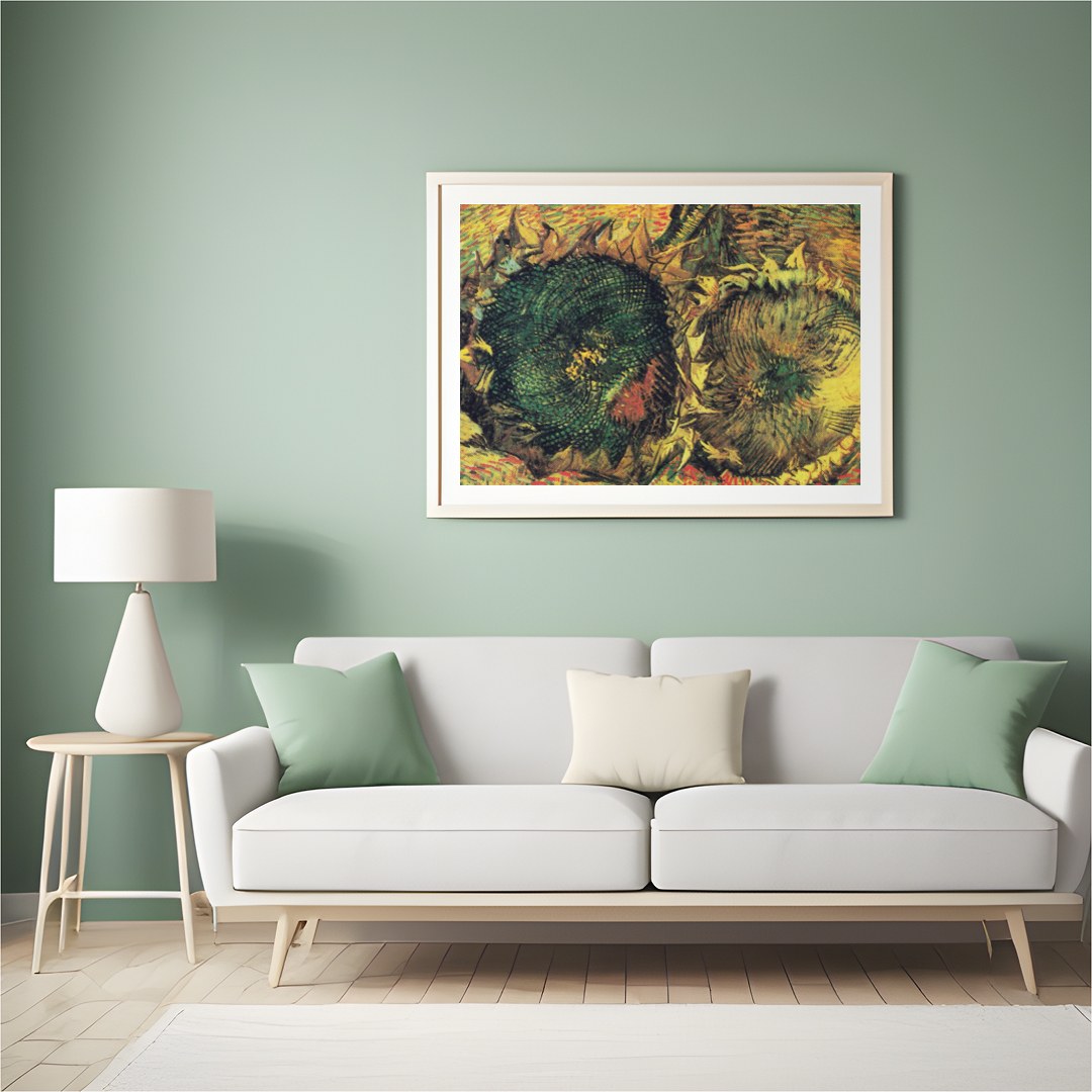 Immerse yourself in the vibrant world of Van Gogh with this captivating depiction of sunflowers. for Hall