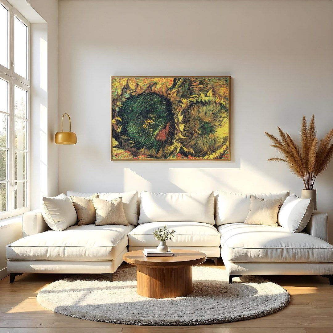 Immerse yourself in the vibrant world of Van Gogh with this captivating depiction of sunflowers. for Living Room