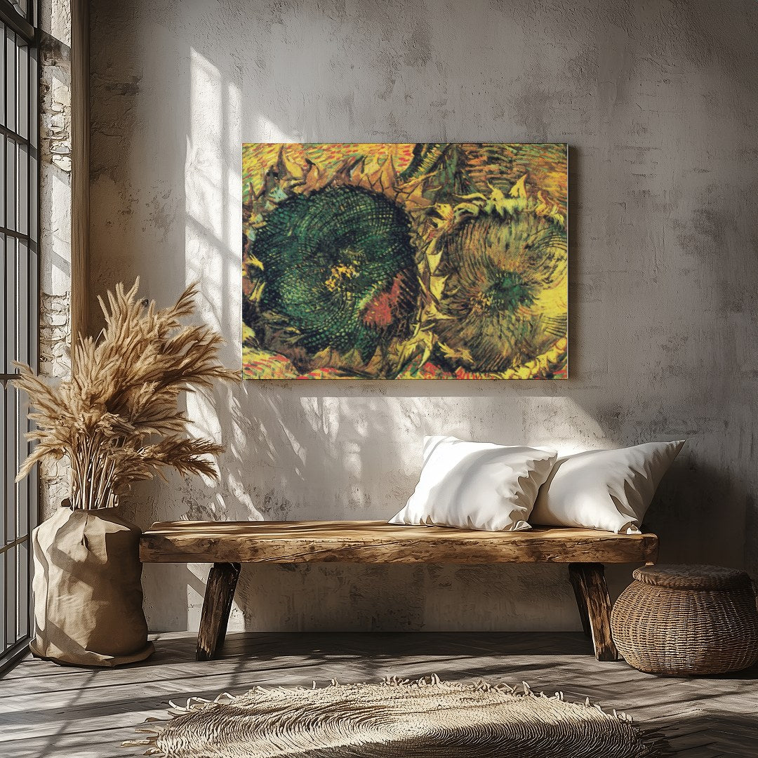 Immerse yourself in the vibrant world of Van Gogh with this captivating depiction of sunflowers. for Veranda