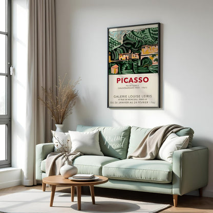 This vintage exhibition poster advertises “PICASSO PEINTURES (VAUVENARGUES 1959 - 1961)” at the GAL… for living room
