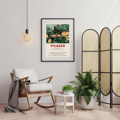 This vintage exhibition poster advertises “PICASSO PEINTURES (VAUVENARGUES 1959 - 1961)” at the GAL… for living room