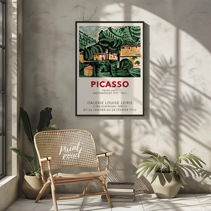 This vintage exhibition poster advertises “PICASSO PEINTURES (VAUVENARGUES 1959 - 1961)” at the GAL… for other