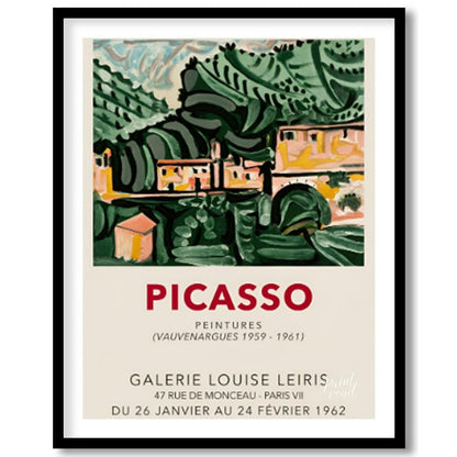 This vintage exhibition poster advertises “PICASSO PEINTURES (VAUVENARGUES 1959 - 1961)” at the GAL… for space