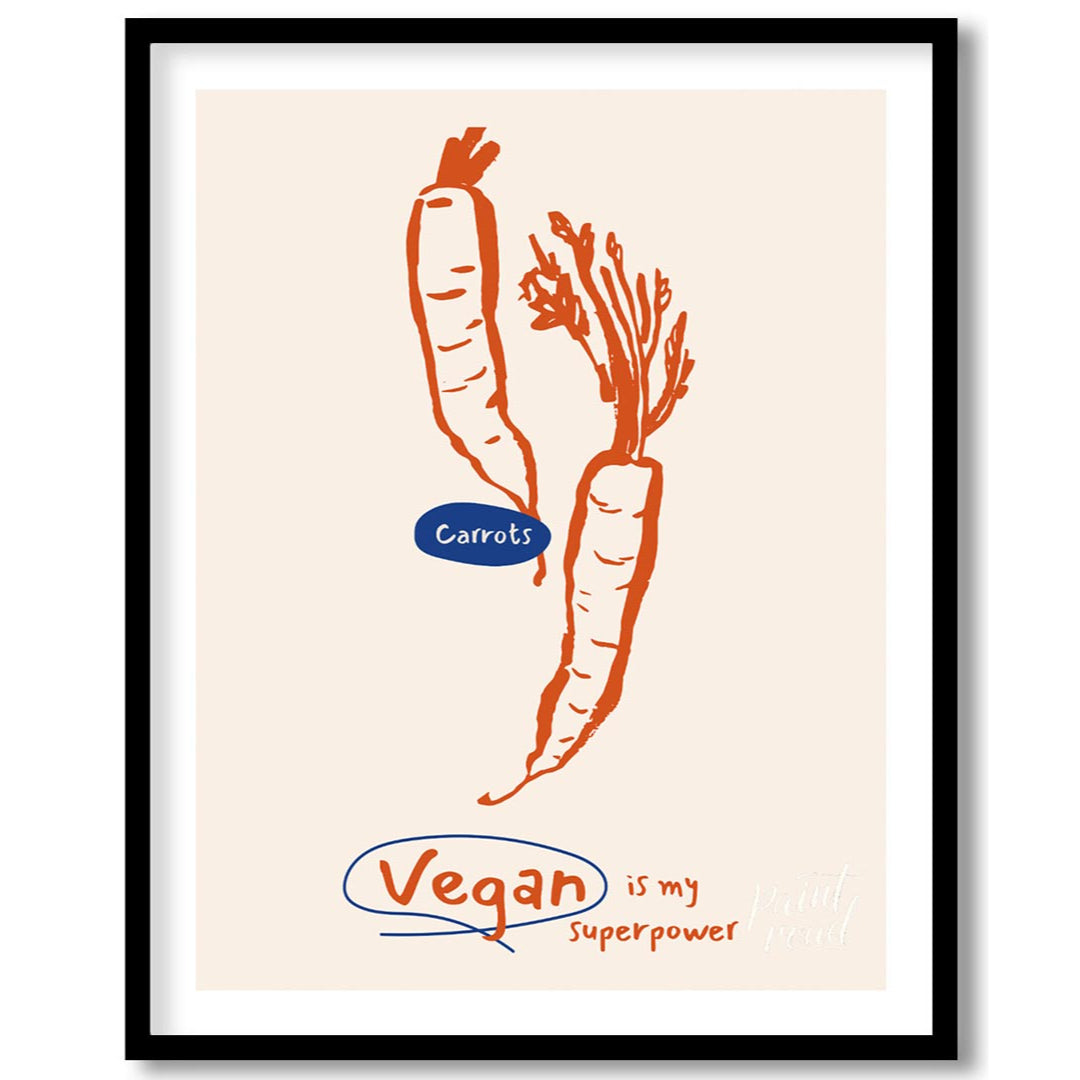This minimalist yet impactful poster celebrates the vegan lifestyle with a playful declaration. The… for sweet home