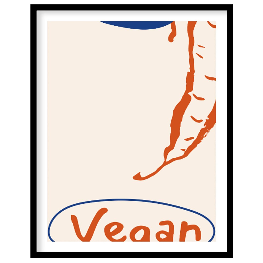 This minimalist yet impactful poster celebrates the vegan lifestyle with a playful declaration. The… for sweet home