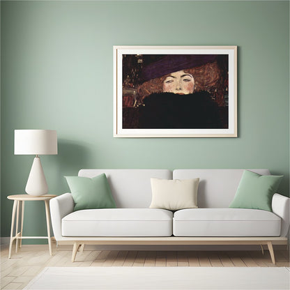 Immerse yourself in the allure of mystery with this captivating artwork, illustrating a woman for Hall