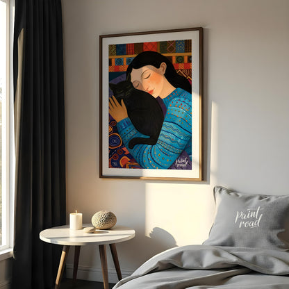 "Velvet Whiskers is a heartwarming celebration of comfort, companionship, and quiet love. This styl… for bedroom