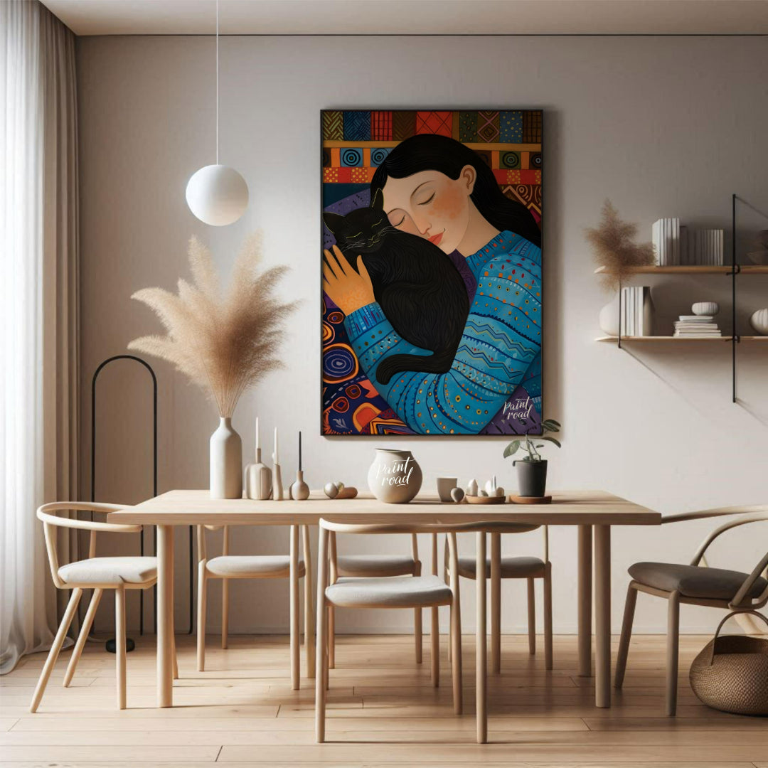 "Velvet Whiskers is a heartwarming celebration of comfort, companionship, and quiet love. This styl… for dining room