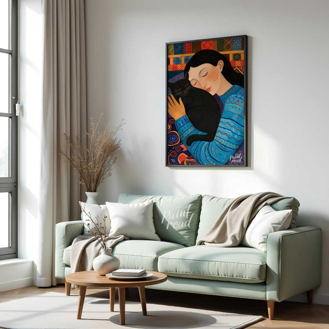 "Velvet Whiskers is a heartwarming celebration of comfort, companionship, and quiet love. This styl… for living room