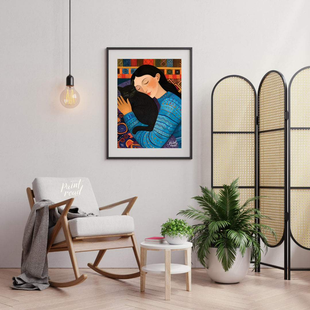 "Velvet Whiskers is a heartwarming celebration of comfort, companionship, and quiet love. This styl… for living room