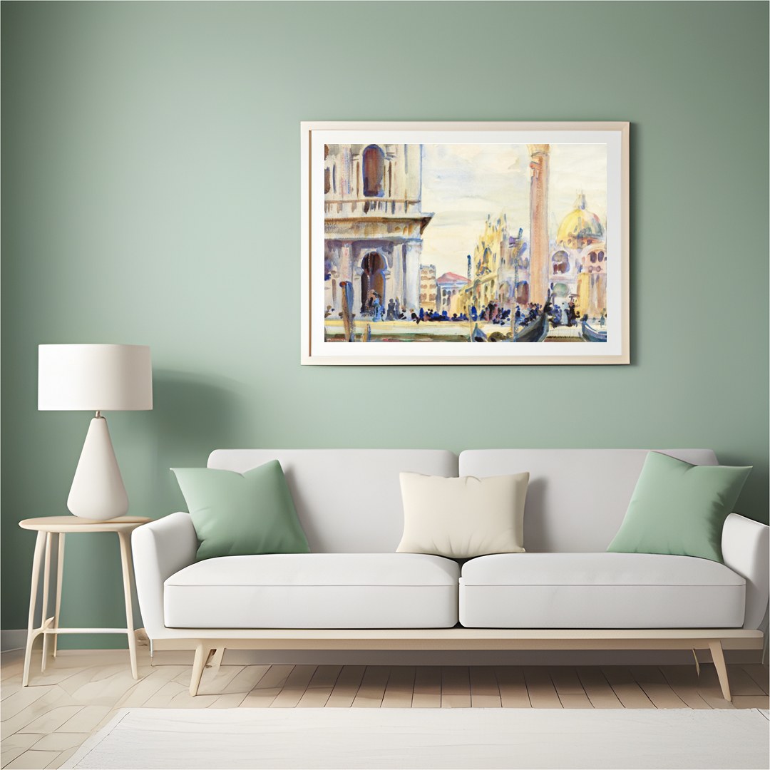 Immerse yourself in the timeless beauty of Venice with this exquisite watercolor artwork. Capturing for Hall