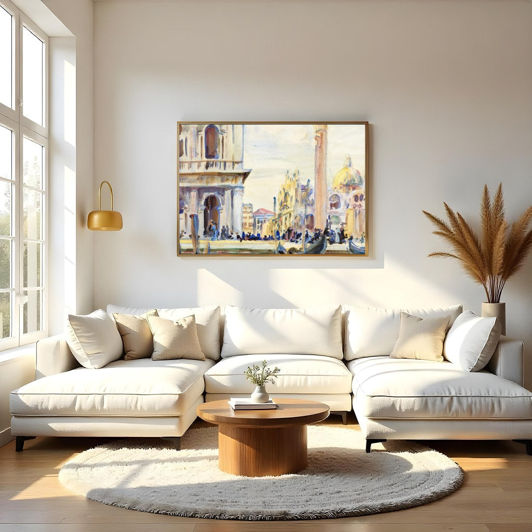 Immerse yourself in the timeless beauty of Venice with this exquisite watercolor artwork. Capturing for Living Room
