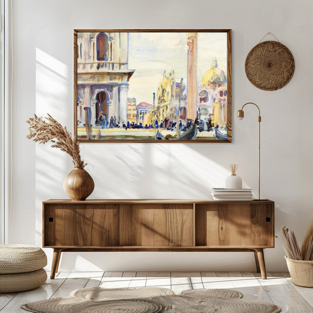 Immerse yourself in the timeless beauty of Venice with this exquisite watercolor artwork. Capturing for Sitting Area