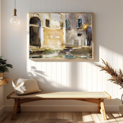 Immerse yourself in the tranquil charm of Venice with this exquisite watercolor artwork. Capturing for Hallway