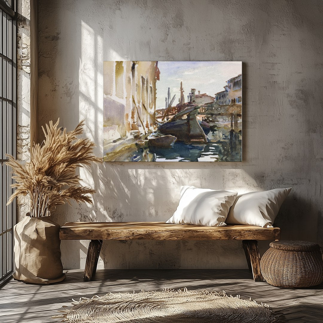Immerse yourself in the serene beauty of Venice with this exquisite watercolor painting. Capturing for Veranda