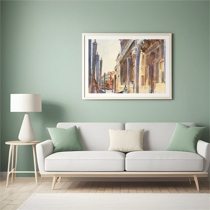 Immerse yourself in the timeless charm of Venice with this captivating watercolor. The intricately for Hall