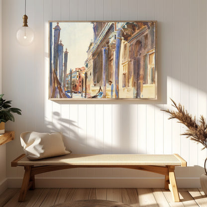 Immerse yourself in the timeless charm of Venice with this captivating watercolor. The intricately for Hallway