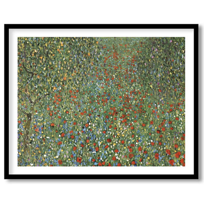 This captivating artwork showcases a lush field teeming with vibrant wildflowers, capturing the for retreat