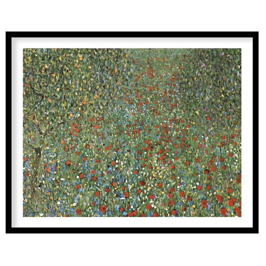 This captivating artwork showcases a lush field teeming with vibrant wildflowers, capturing the for retreat