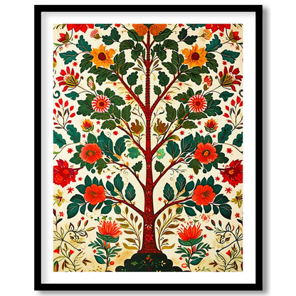 Introduce a touch of whimsy to your space with this vibrant artwork featuring an exuberant tree for bedroom