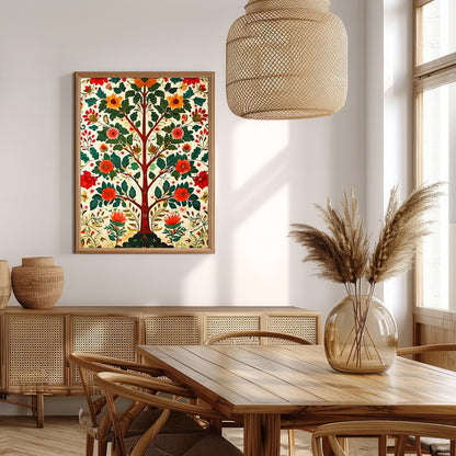 Introduce a touch of whimsy to your space with this vibrant artwork featuring an exuberant tree for Extra Kitchen