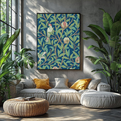 Experience the tranquil beauty of nature with this exquisite artwork featuring a pair of birds for Balcony