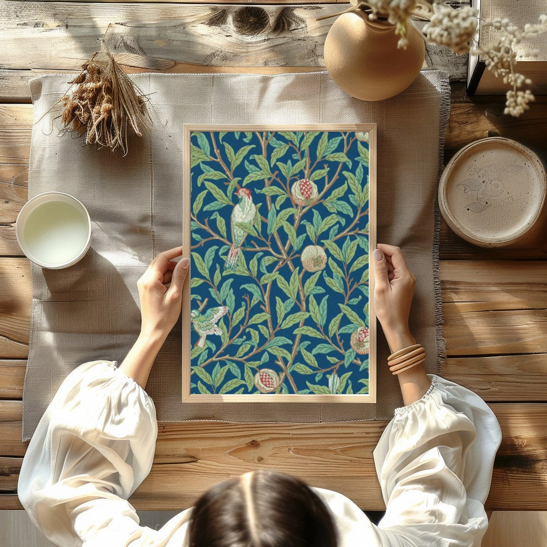 Experience the tranquil beauty of nature with this exquisite artwork featuring a pair of birds for decor