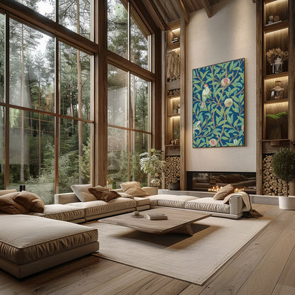 Experience the tranquil beauty of nature with this exquisite artwork featuring a pair of birds for Living Room