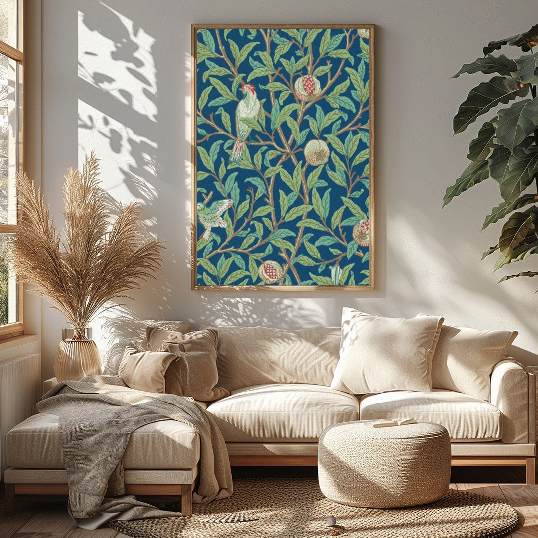 Experience the tranquil beauty of nature with this exquisite artwork featuring a pair of birds for Sitting Area