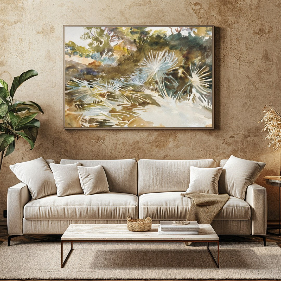 Immerse yourself in the serene beauty of nature with this exquisite watercolor painting. The for Family Room