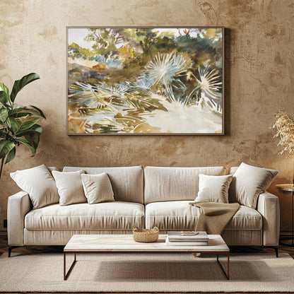 Immerse yourself in the serene beauty of nature with this exquisite watercolor painting. The for Family Room