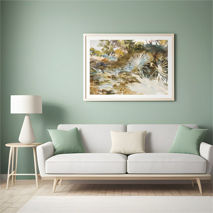 Immerse yourself in the serene beauty of nature with this exquisite watercolor painting. The for Hall