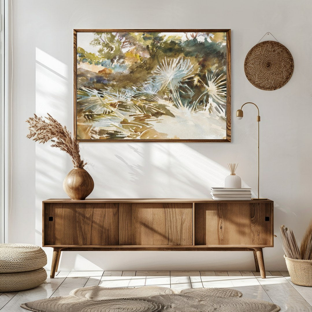 Immerse yourself in the serene beauty of nature with this exquisite watercolor painting. The for Sitting Area