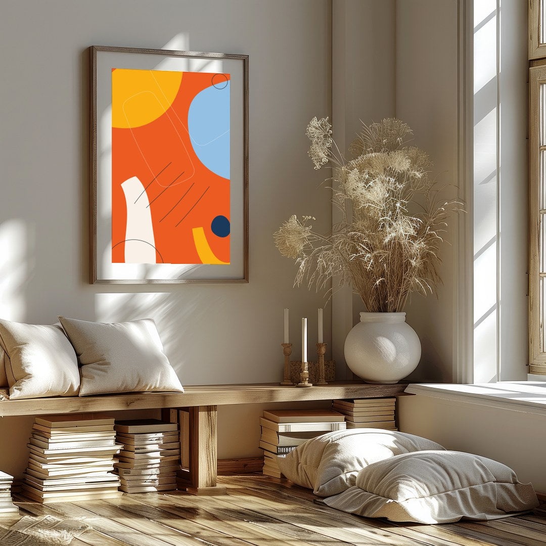 Infuse your space with energy and creativity through this dynamic abstract artwork. Featuring bold for abode