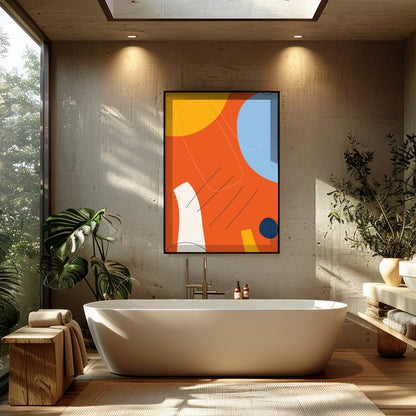 Infuse your space with energy and creativity through this dynamic abstract artwork. Featuring bold for Bathroom
