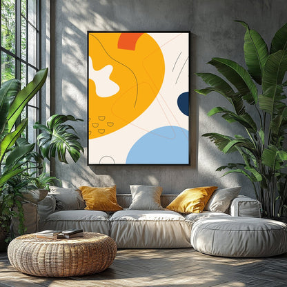 Infuse your space with energy and color through this vibrant abstract piece, featuring bold for Balcony