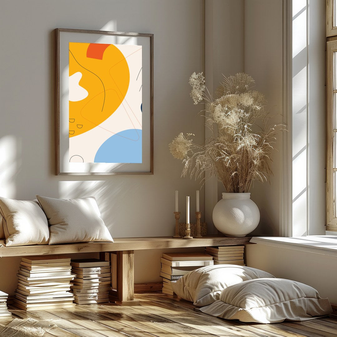 Infuse your space with energy and color through this vibrant abstract piece, featuring bold for dwelling