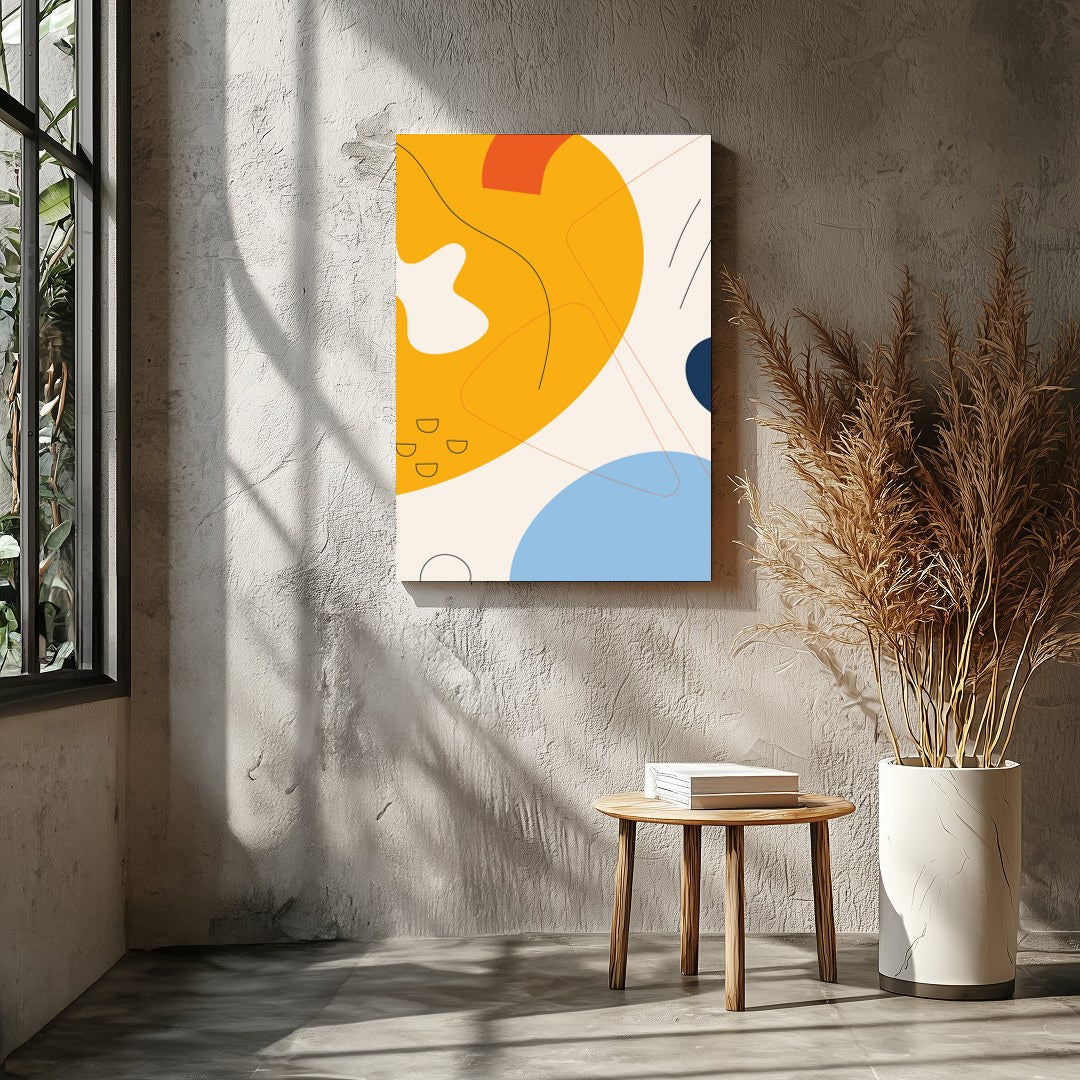 Infuse your space with energy and color through this vibrant abstract piece, featuring bold for Entrance