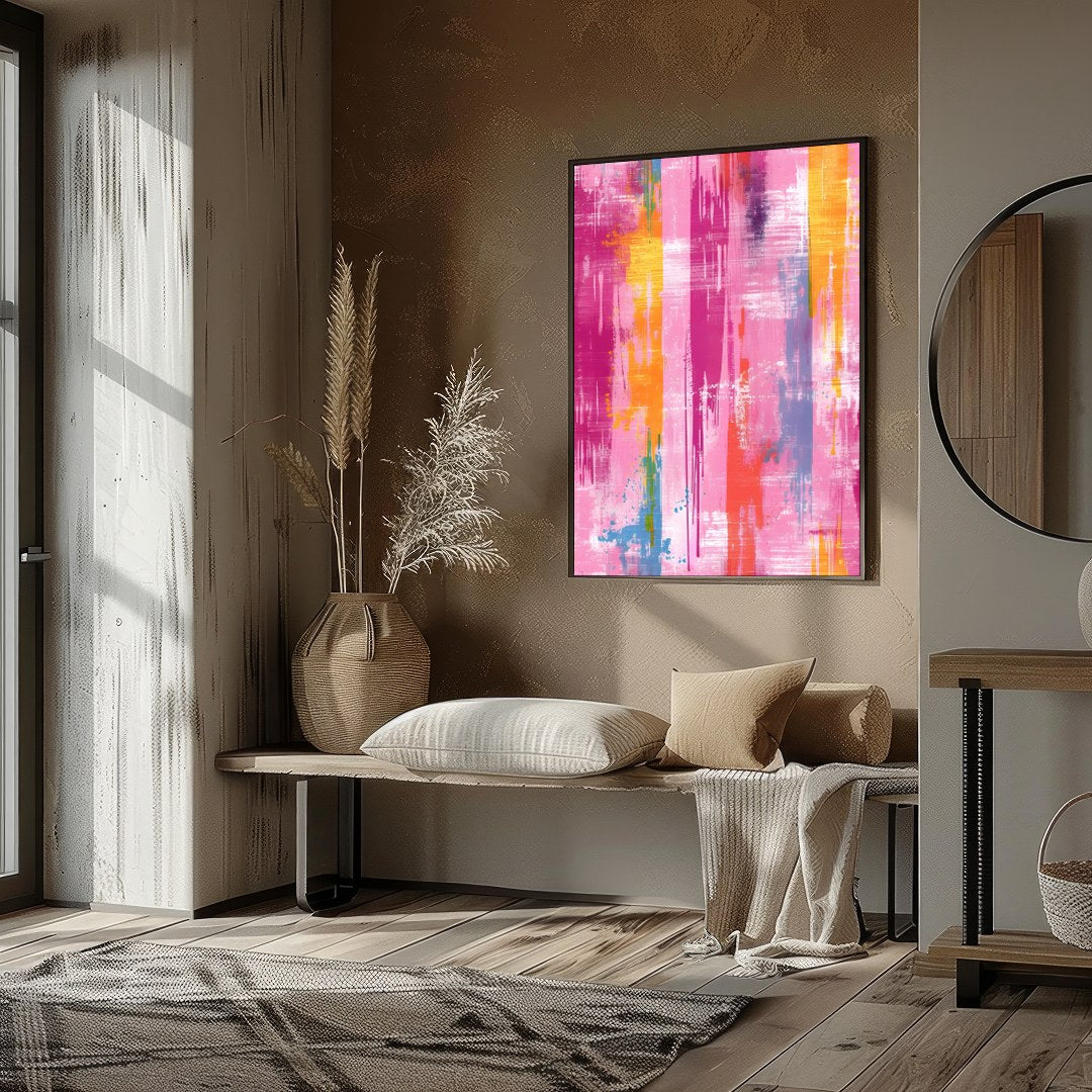 Energize your space with 'Vibrant Abstract Harmony,' a captivating piece that blends splashes of for office