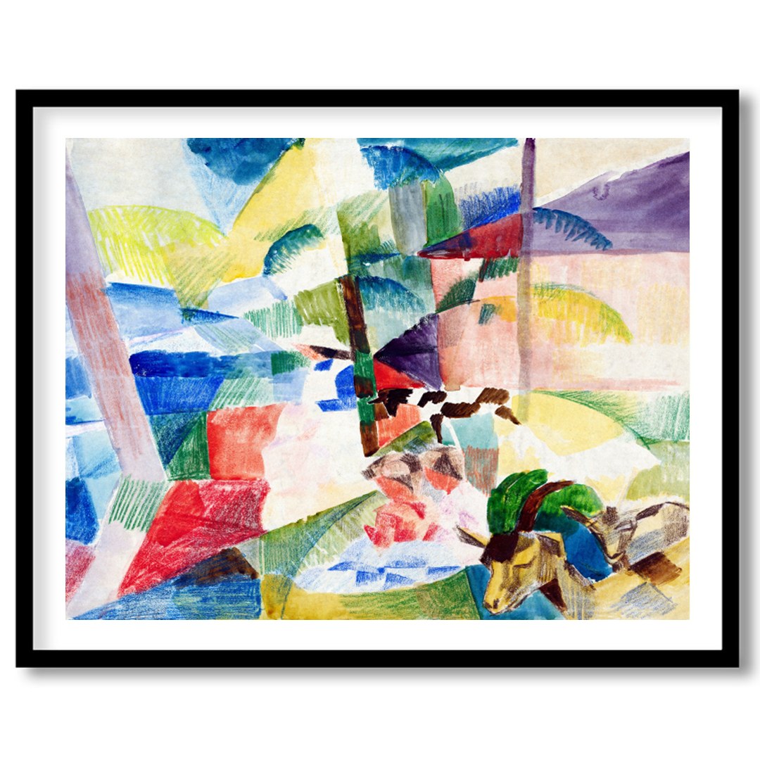 Immerse yourself in a world of color with this stunning abstract landscape. Featuring geometric for hallway