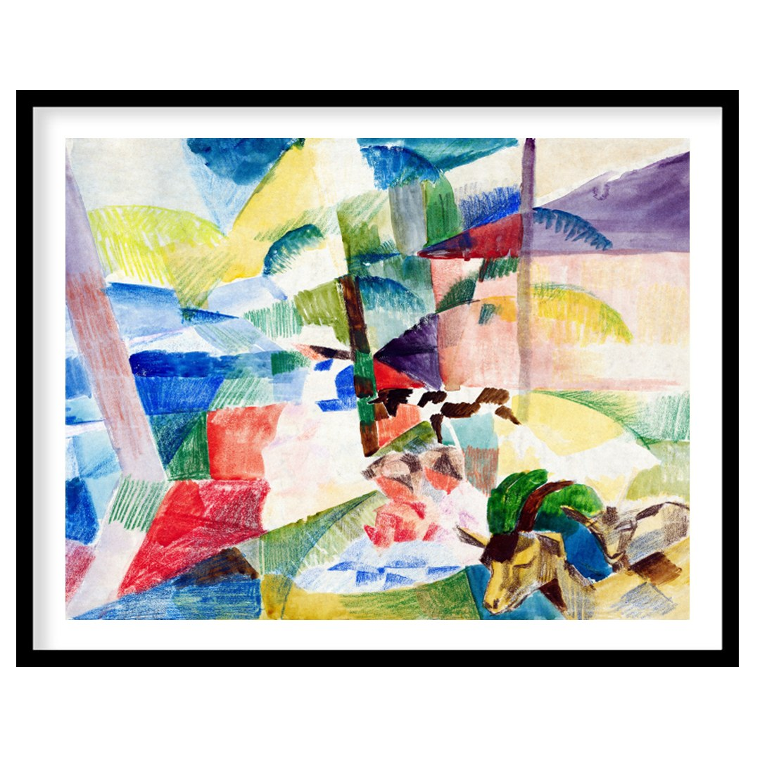 Immerse yourself in a world of color with this stunning abstract landscape. Featuring geometric for hallway
