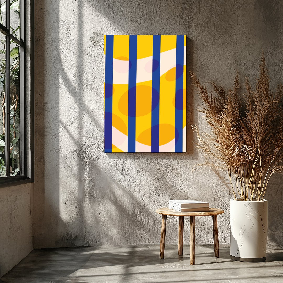 This captivating abstract art piece brings a splash of vibrant colors and dynamic shapes, perfect for Entrance