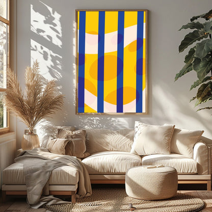 This captivating abstract art piece brings a splash of vibrant colors and dynamic shapes, perfect for Sitting Area
