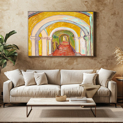 Step into a mesmerizing corridor that captures the essence of movement and architecture. This for Family Room