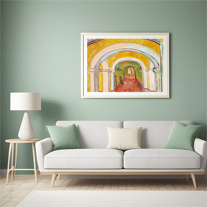 Step into a mesmerizing corridor that captures the essence of movement and architecture. This for Hall
