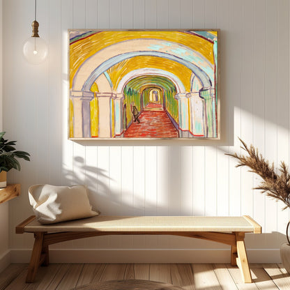 Step into a mesmerizing corridor that captures the essence of movement and architecture. This for Hallway